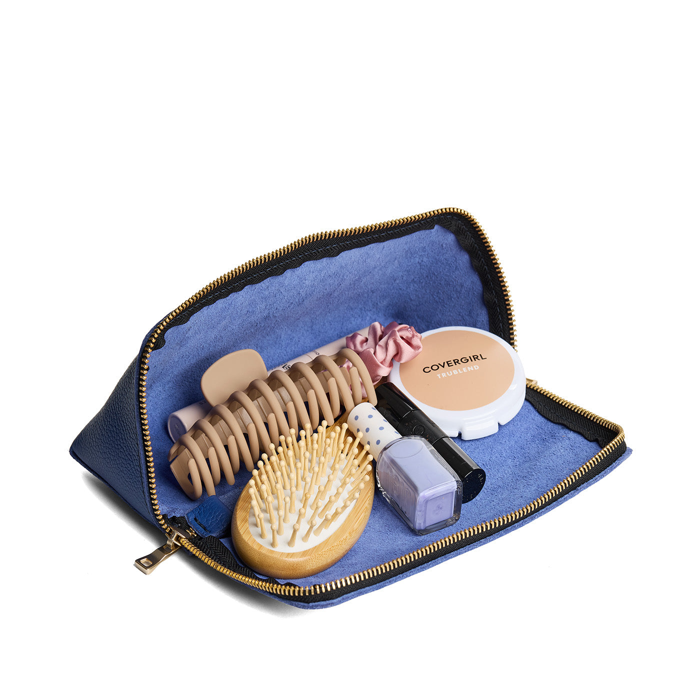 Molino Blue | Triangular shaped pouch with extra long zipper