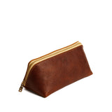 Nutmeg | Triangular shaped pouch with extra long zipper