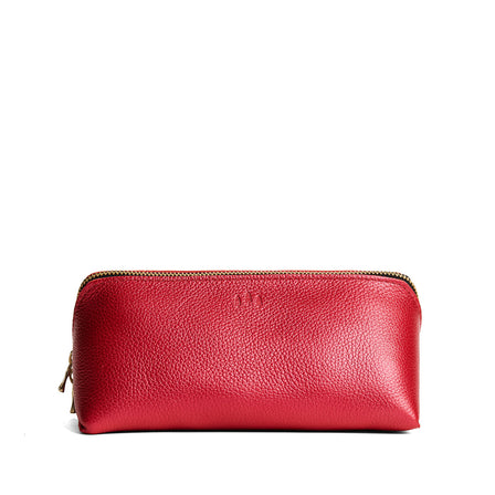 Reba Red | Triangular shaped pouch with extra long zipper