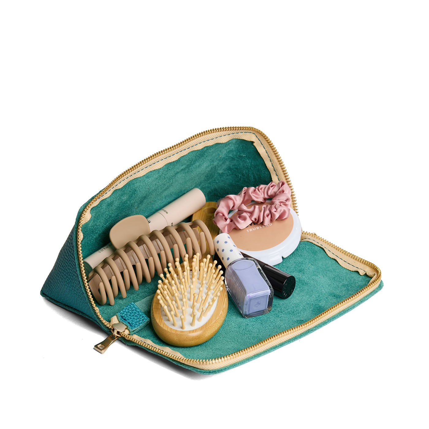 Seafoam | Triangular shaped pouch with extra long zipper