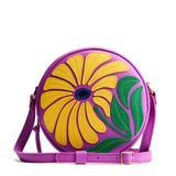 Wildflower Cattleya Large | Circle shaped crossbody bag with embroidered flower design