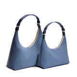 Denim | Classic size comparison of a U-shaped shoulder bag with adjustable strap
