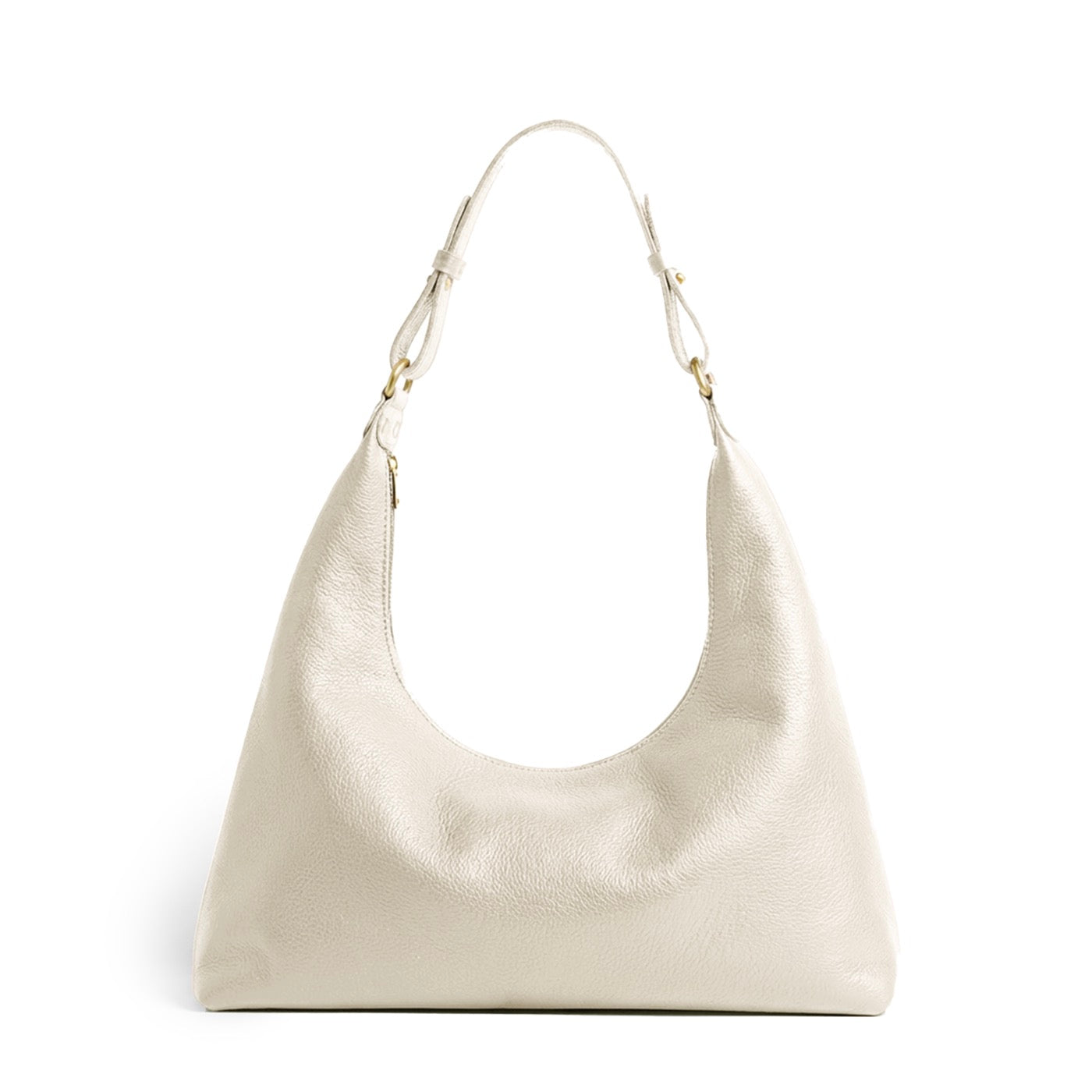 Pebbled Bone*Classic | U-shaped shoulder bag with adjustable strap