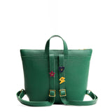 Bacalar | Petite square slim leather tote backpack with zipper closure and adjustable straps