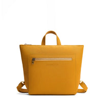 Sunshine | Petite square slim leather tote backpack with zipper closure and adjustable straps