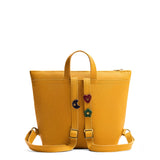 Sunshine | Petite square slim leather tote backpack with zipper closure and adjustable straps