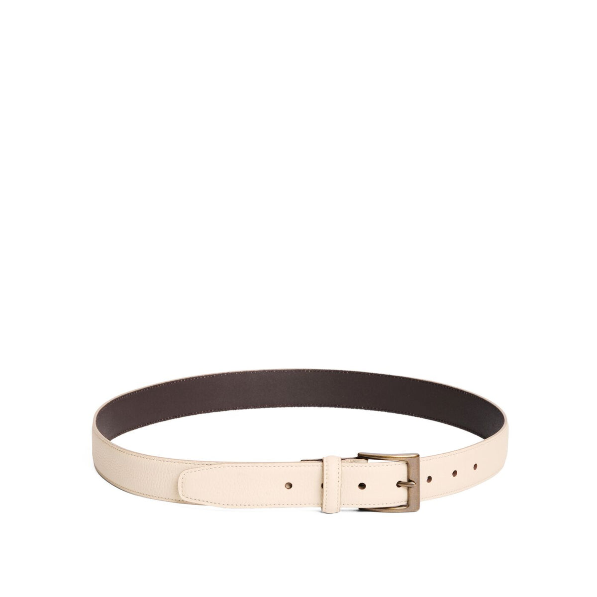 Marble | Leather belt with antiqued brass buckle