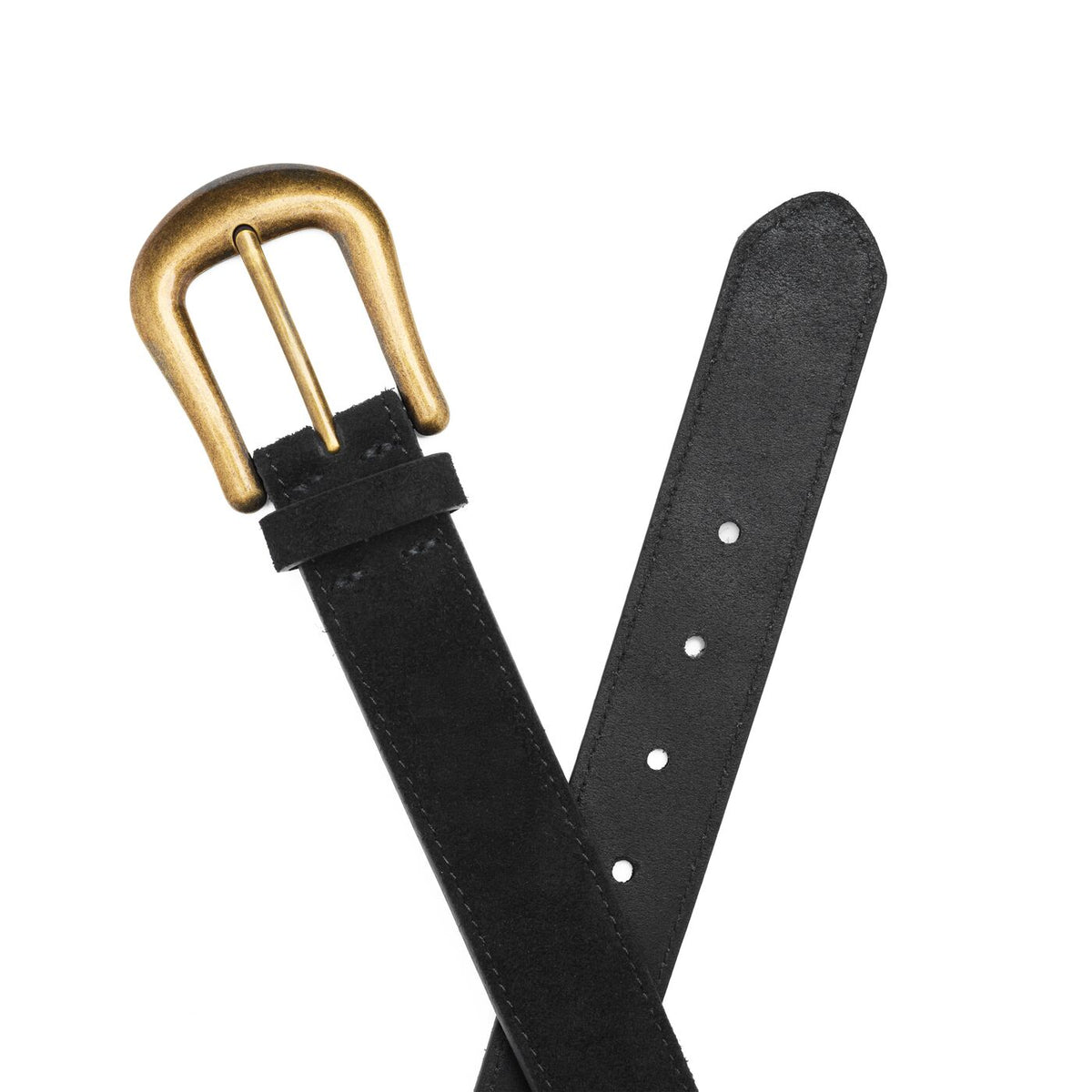 Legend Black | Front and back of women's Savannah leather belt