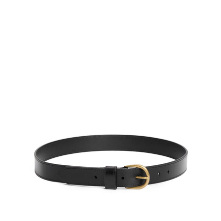 Black | Women's wide loop leather belt