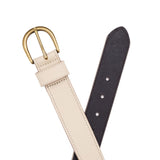 Marble | Front and back of women's wide loop leather belt