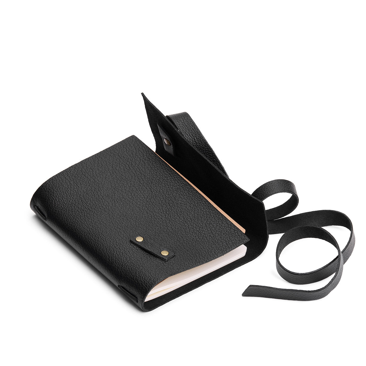 Pebbled--black*Medium | Wrap Journal open