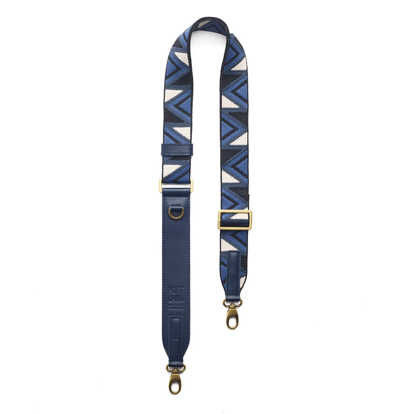 Deep Coast | Adjustable fabric and leather strap with zig zag pattern