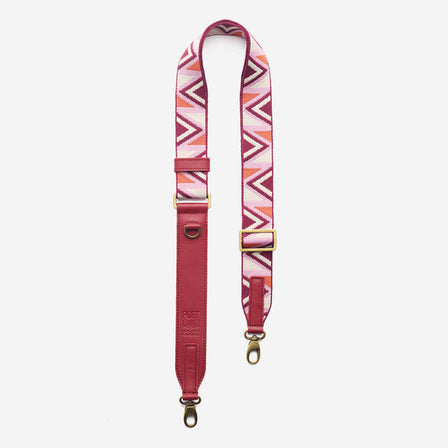 Pink Pony | Adjustable fabric and leather strap with zig zag pattern