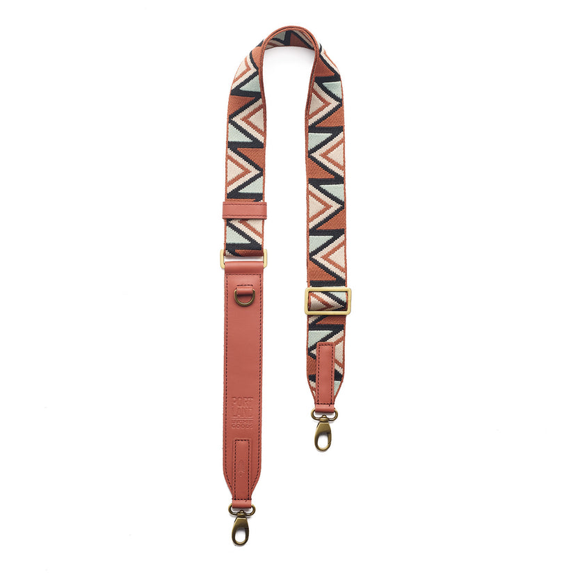 Terramint | Adjustable fabric and leather strap with zig zag pattern