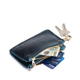 Boreal | Leather double zip wallet with keychain clasp