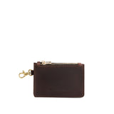 Moose | Leather double zip wallet with keychain clasp and zipper opening