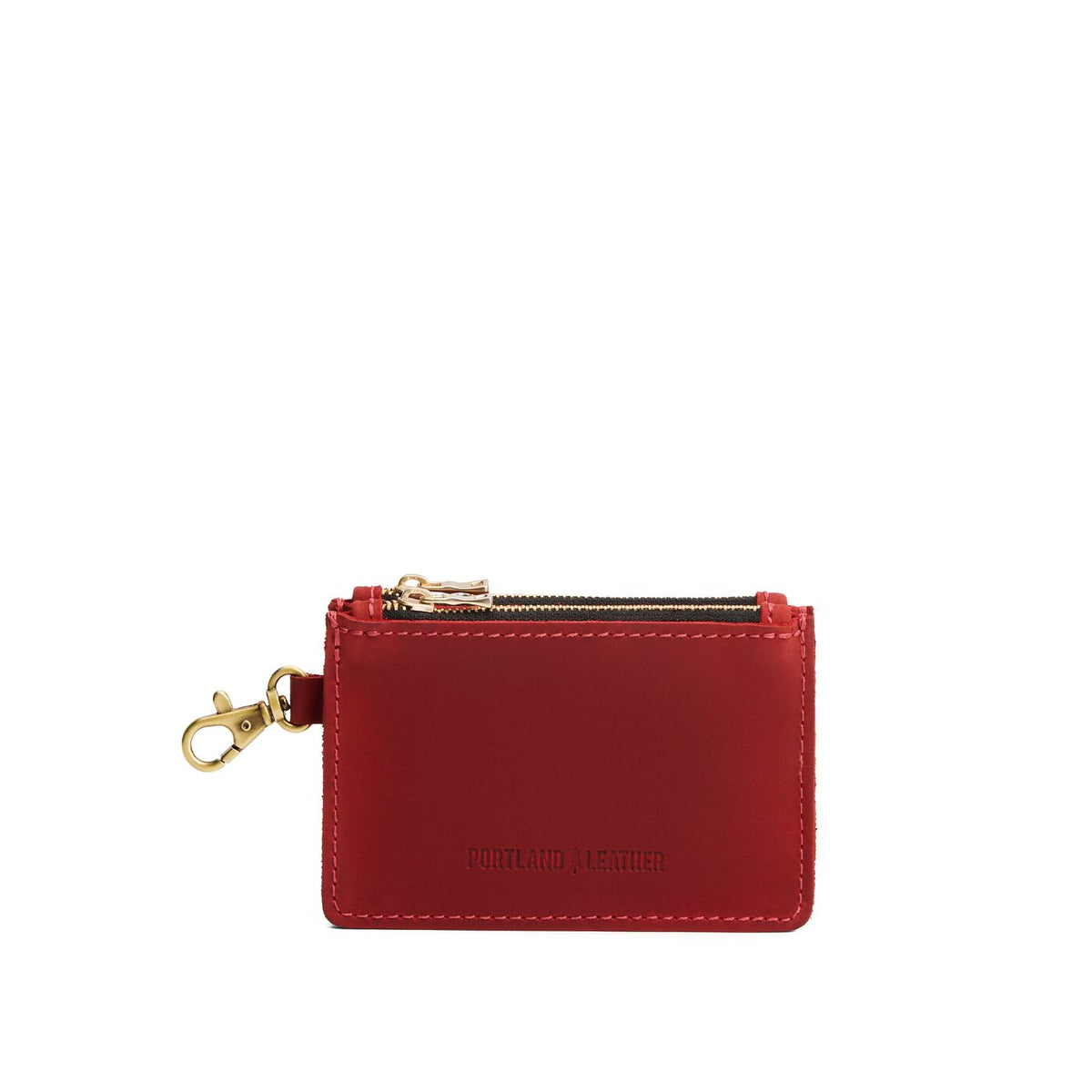 Phoenix | Leather double zip wallet with keychain clasp and zipper opening