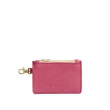 Wild Rose | Leather double zip wallet with keychain clasp and zipper opening