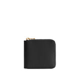 Black | Small leather zippered bifold wallet