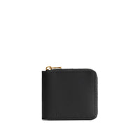 Black | Small leather zippered bifold wallet
