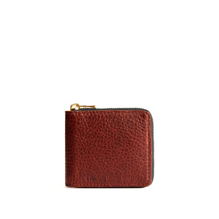Nutmeg | Small leather zippered bifold wallet