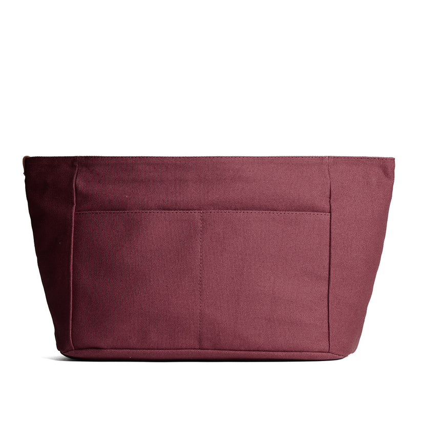 Maroon*Zipper*Large | Large canvas bag insert for organization