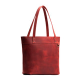 Phoenix Medium Zipper | Leather tote bag with riveted straps and exterior key loop