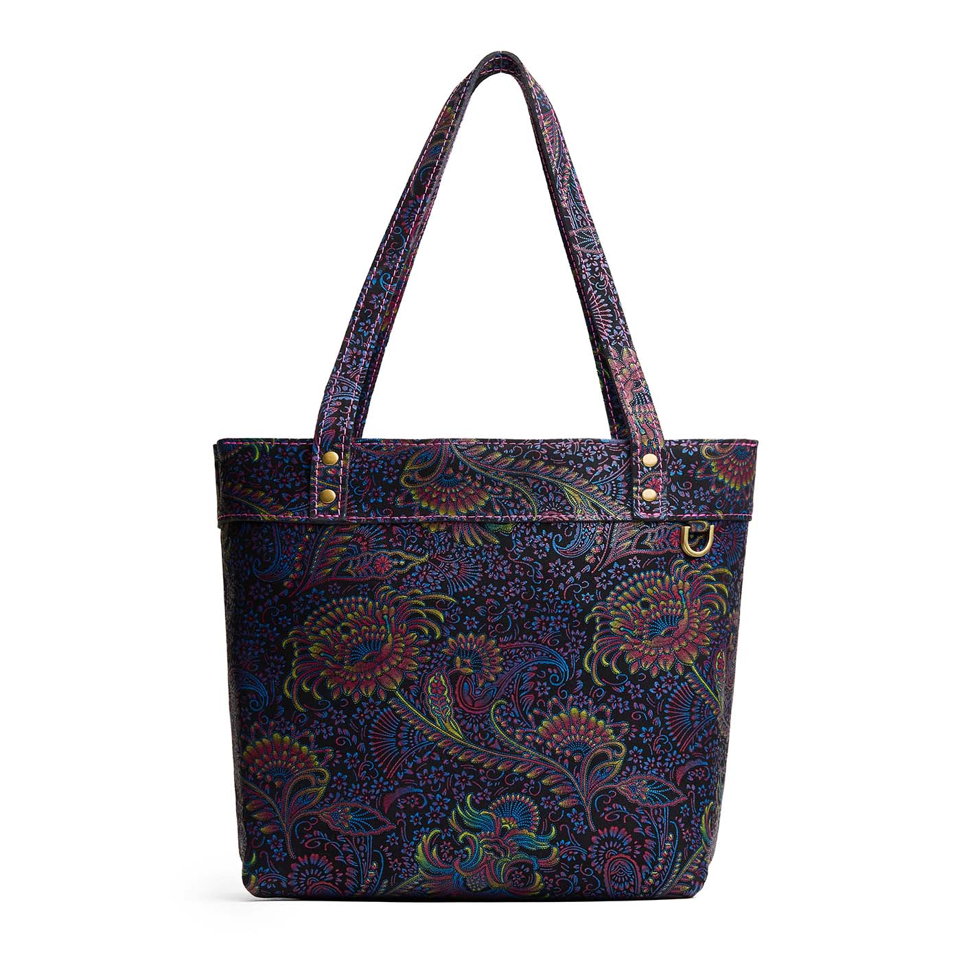 Carnival*Medium*Zipper | Leather tote bag with riveted straps and exterior key loop
