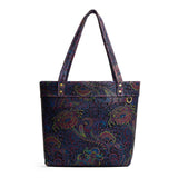 Carnival Medium Zipper | Leather tote bag with riveted straps and exterior key loop