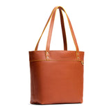 Sienna Medium Zipper | Leather tote bag with riveted straps and exterior key loop