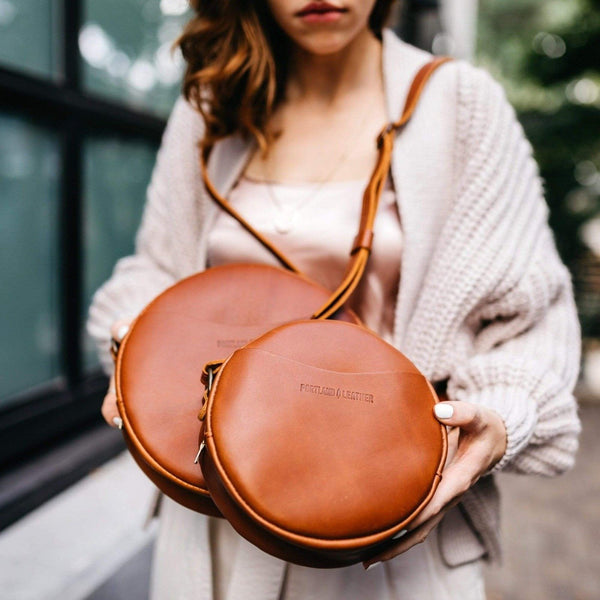 Trendy faux leather round clutch luxury circle crossbody bags