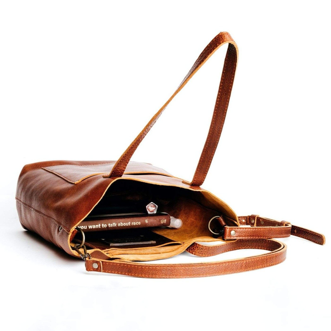 Nutmeg*Classic | leather crossbody brown large tote bag purse