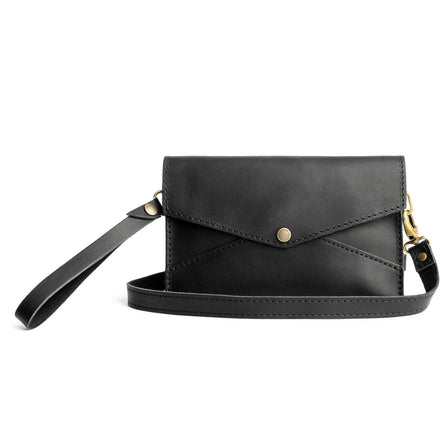 All Color: Black | handmade black leather clutch wallet purse