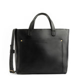 Black Zipper | Midsize crossbody tote with handles and a pocket