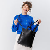 All Color: Pebbled--black | handmade leather crossbody tote bag