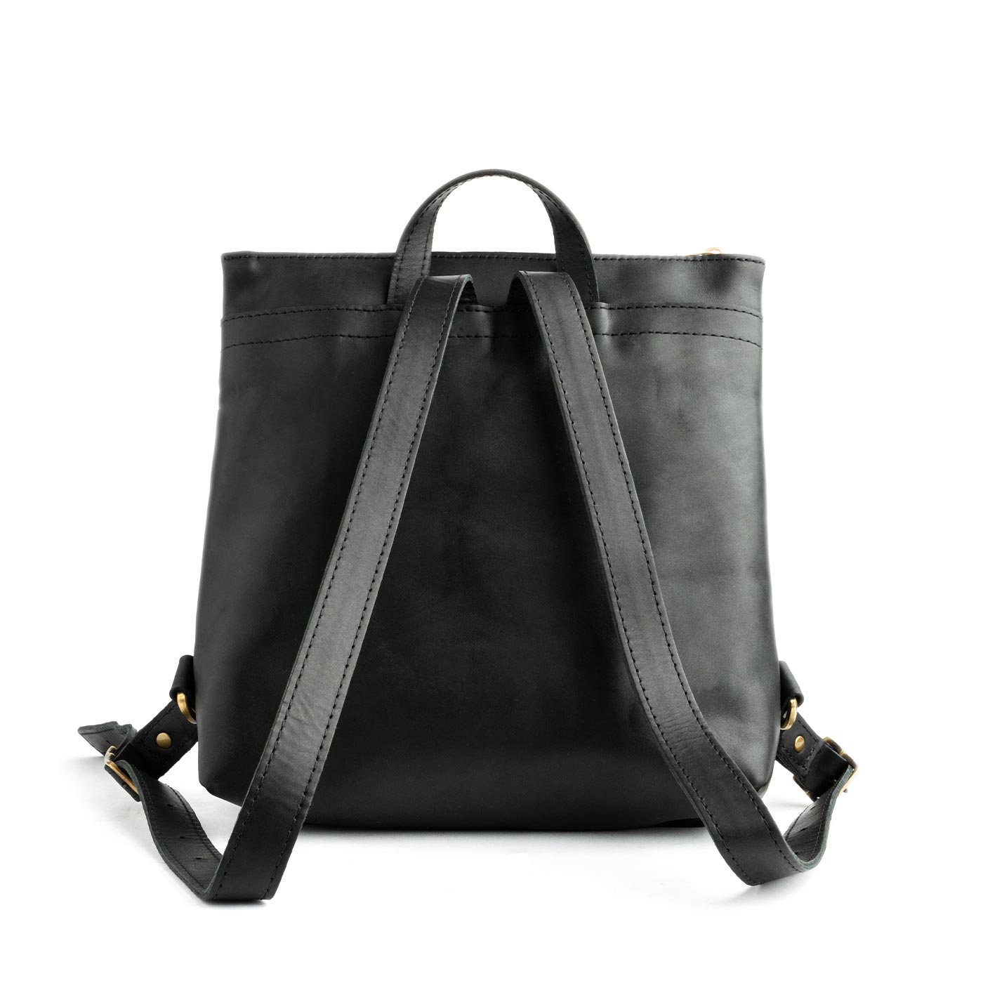 All Color: Black | handmade leather backpack tote