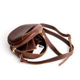 Cognac Small | handmade leather purse circle bag