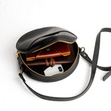 Black Large | handmade leather purse circle bag