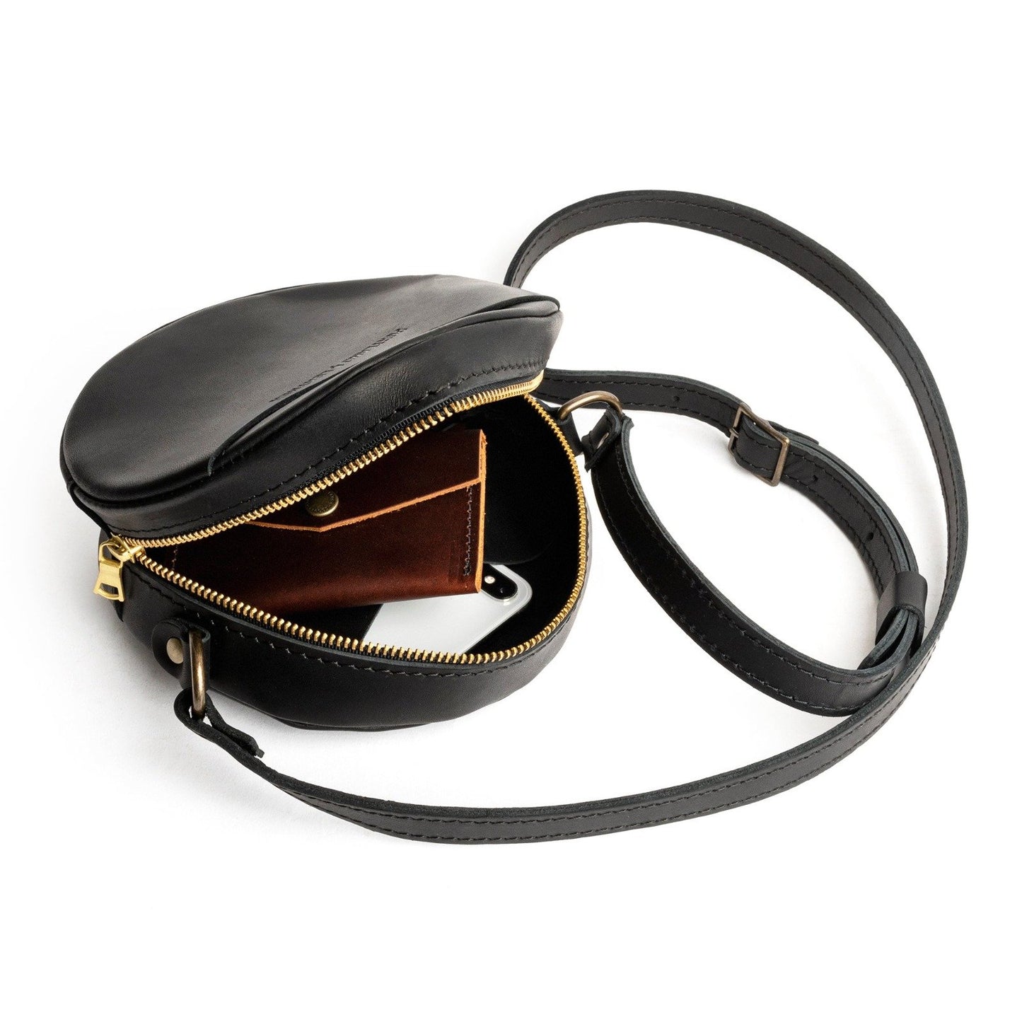Black*Small | handmade leather purse circle bag