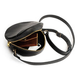 Black Small | handmade leather purse circle bag