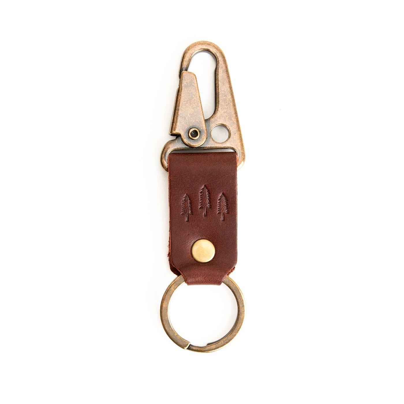 Cognac*Short | brown leather keychain handmade