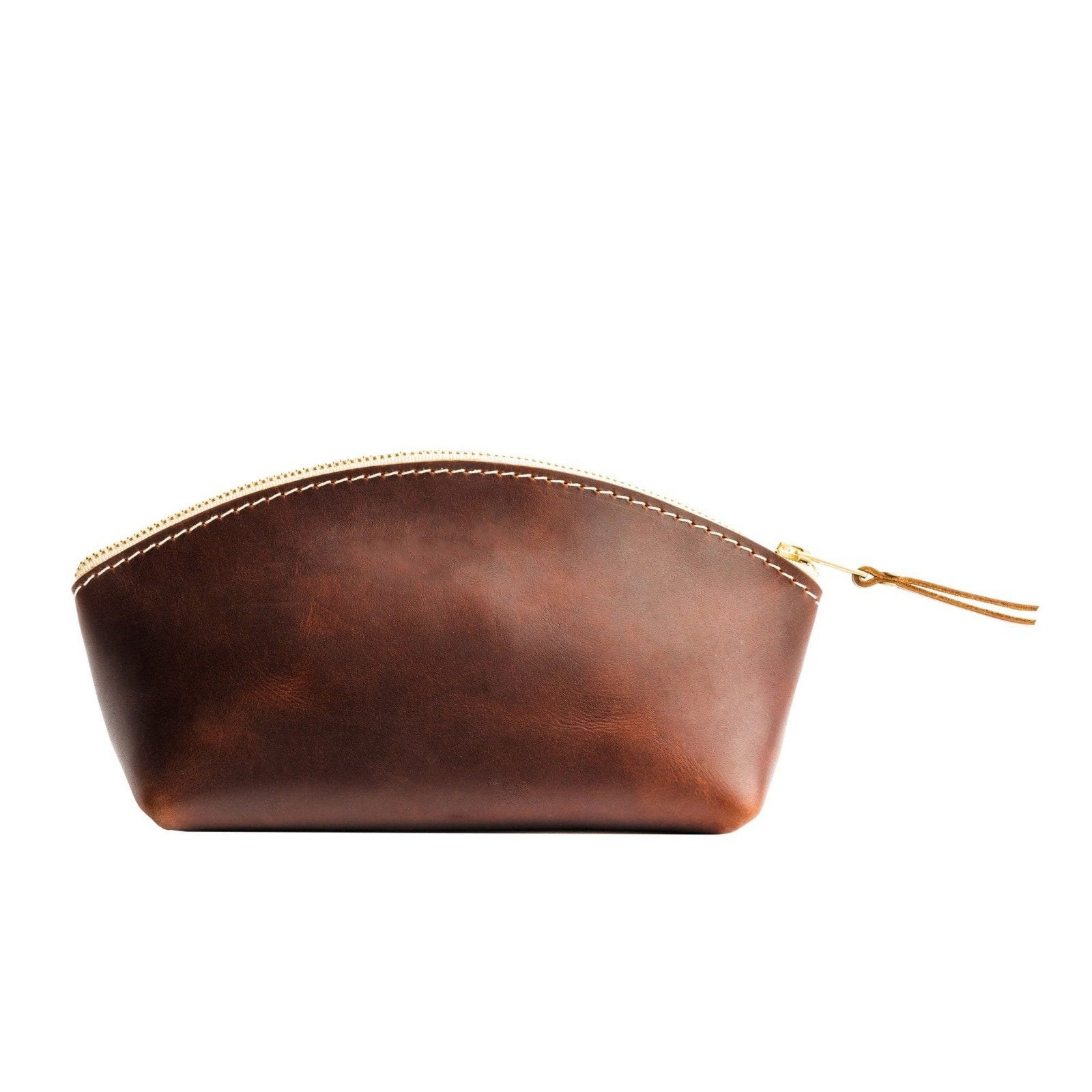 Portland Leather 'Almost Perfect' Makeup Bag, Honey / Large