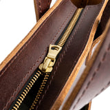 Cognac Zipper | Midsize crossbody tote with handles and a pocket
