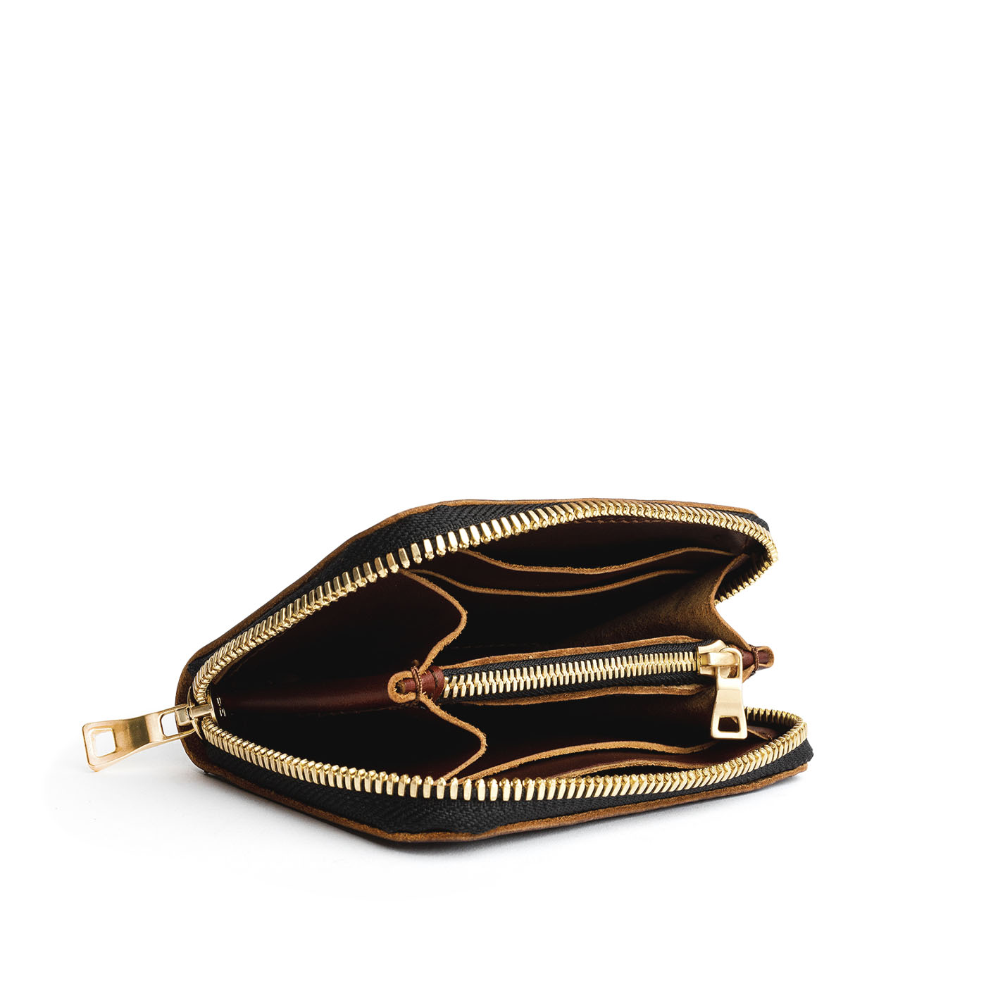 backpack zipper leather wallets Small Zip Wallet, Cognac