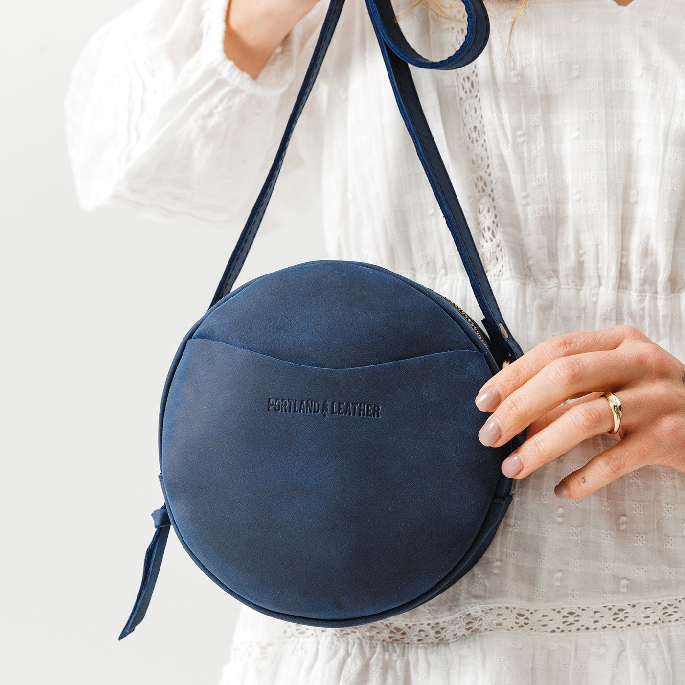 Deep Water*Small | handmade leather purse circle bag