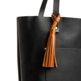 Honey Large | Fringed leather tassel with leather loop