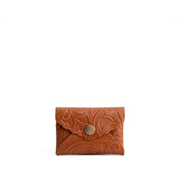 Meadow | Small leather wallet with scalloped edge