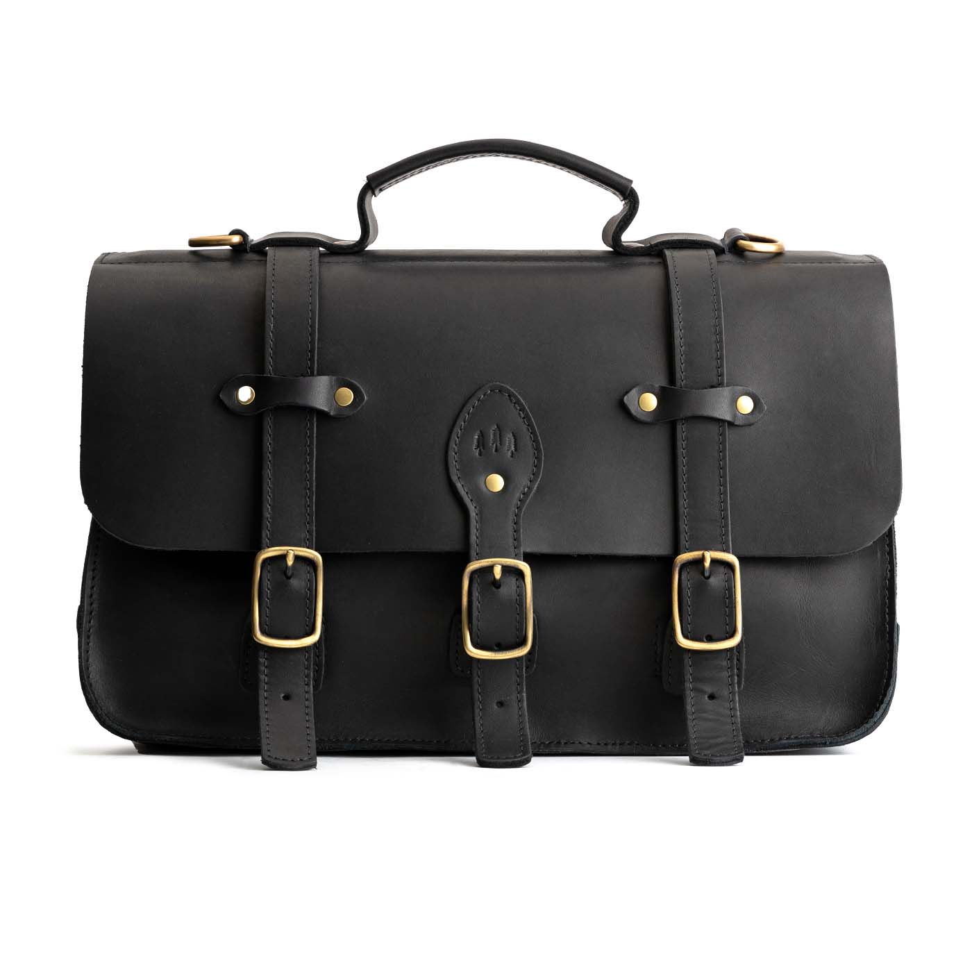 All Color: Black | handmade leather messenger bag