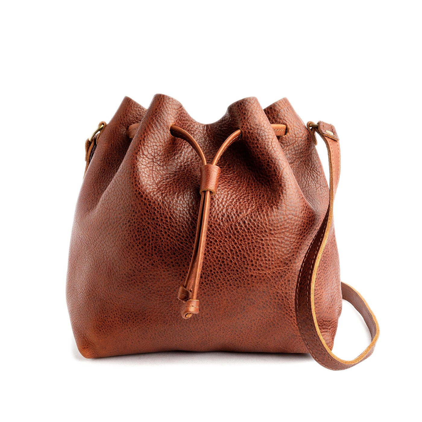 Textured Bucket Bag With Inner Pouch