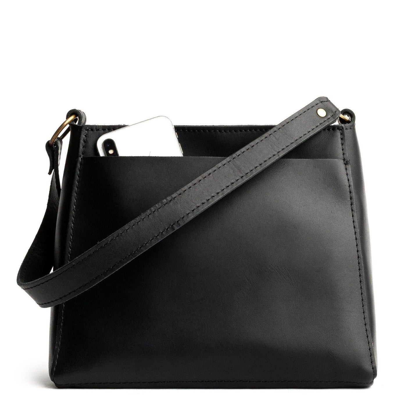 Black Genuine Leather Crossbody Bag, Black Crossbody Bag | Mayko Bags Black / Not for Me